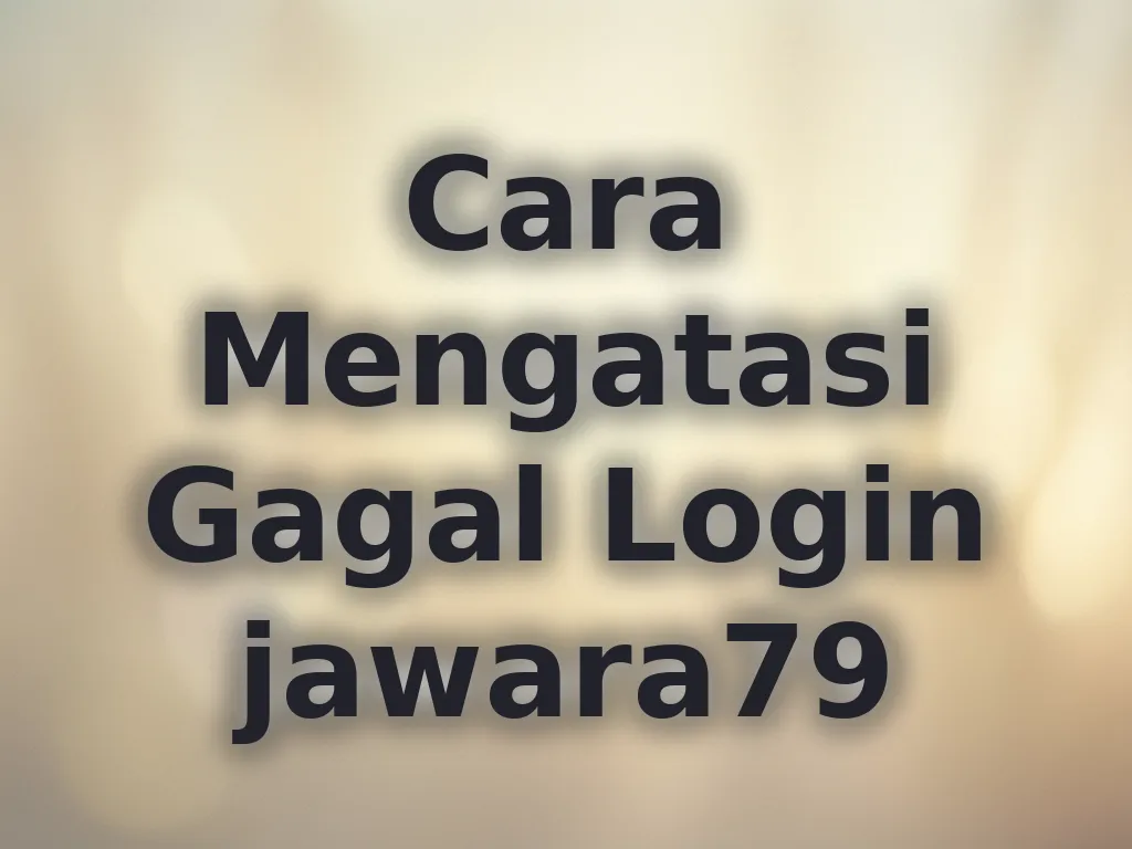 Cara Mengatasi Gagal Login jawara79